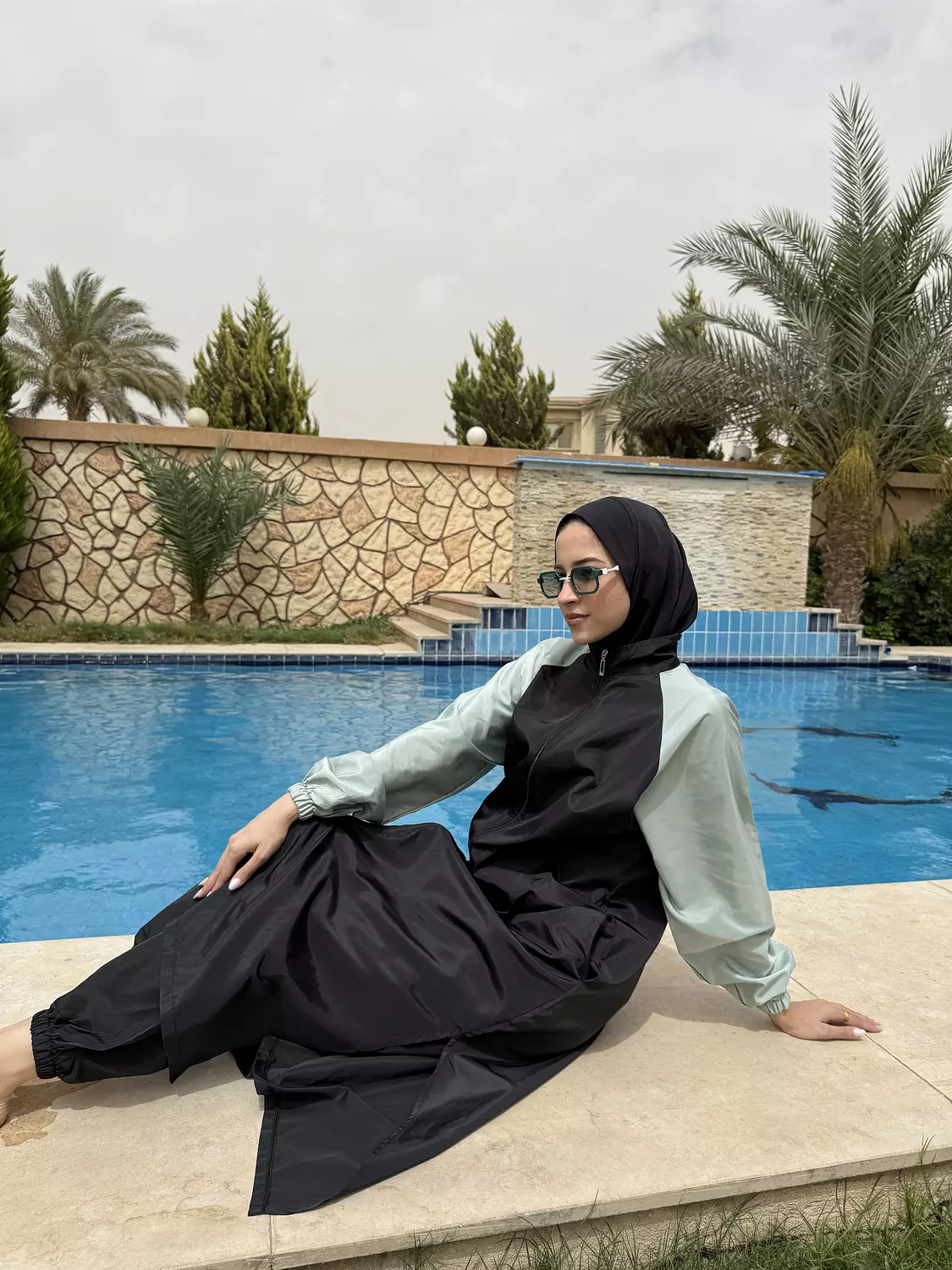 Burkini Code 105 | Black & Mint hover image