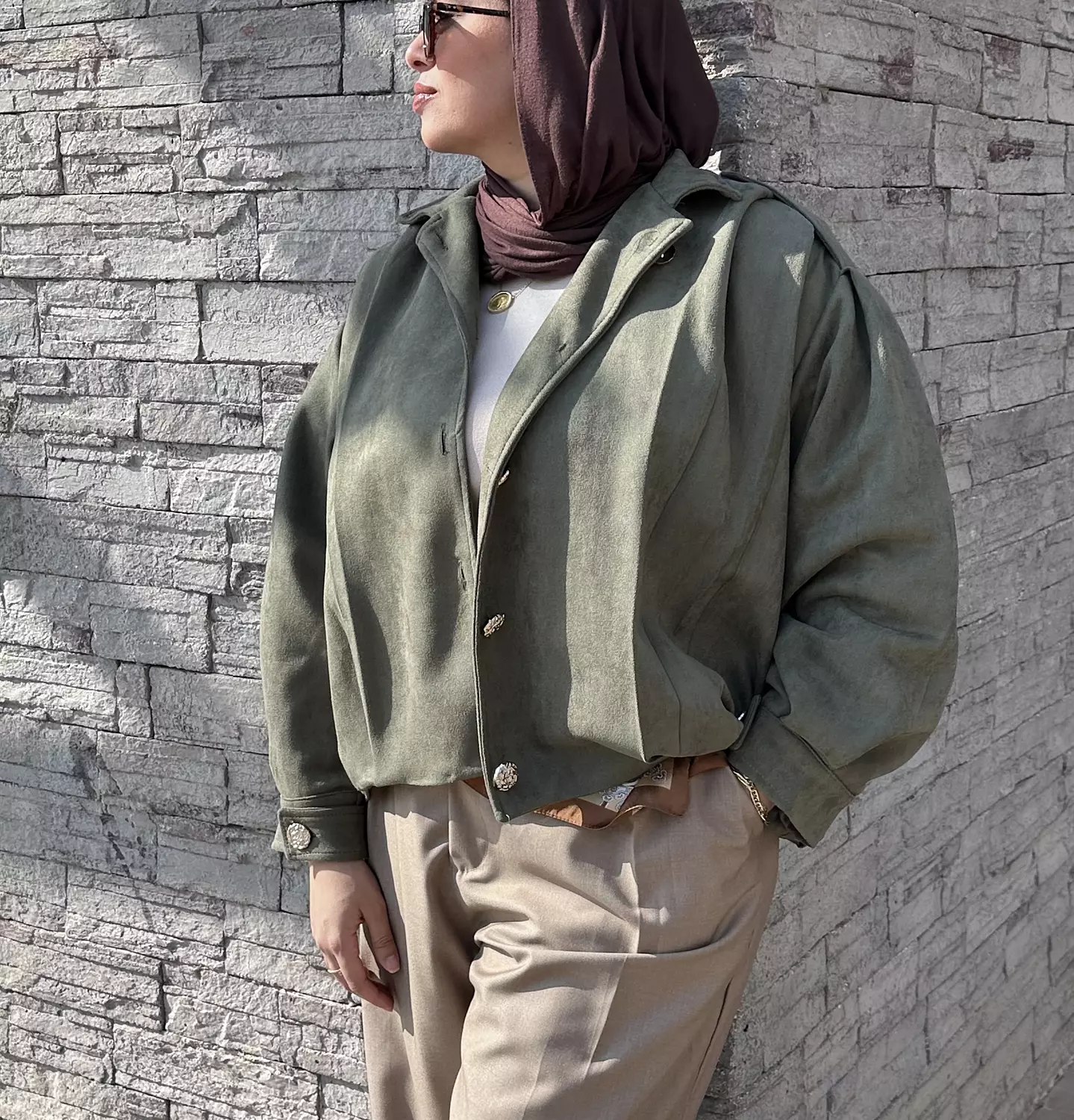 Everyday Suede Jacket - Olive image