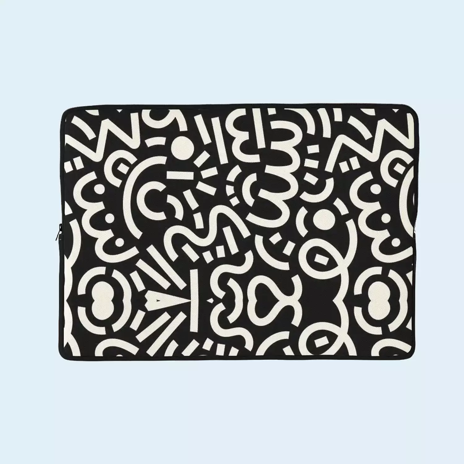 Black & White Doodles Laptop Sleeve  image