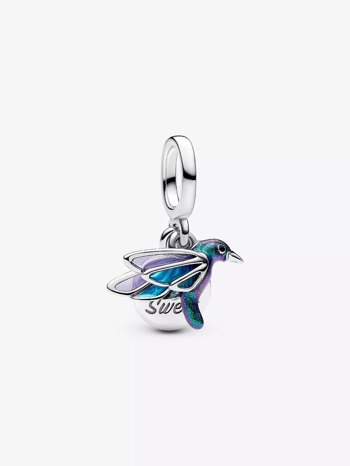Hummingbird Double Dangle Charm Sterling silver image