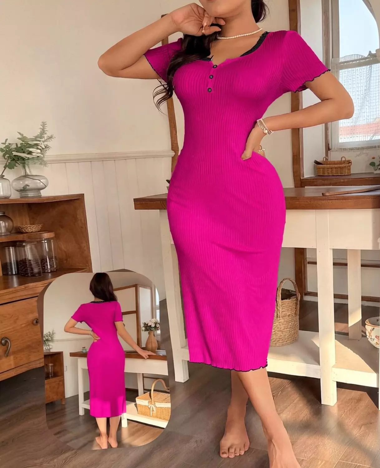 Ribbed Midi House Dress 2