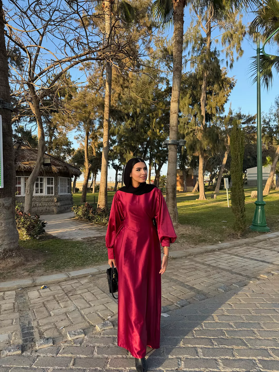 Modest Evening Dress – Elegant Satin Look image