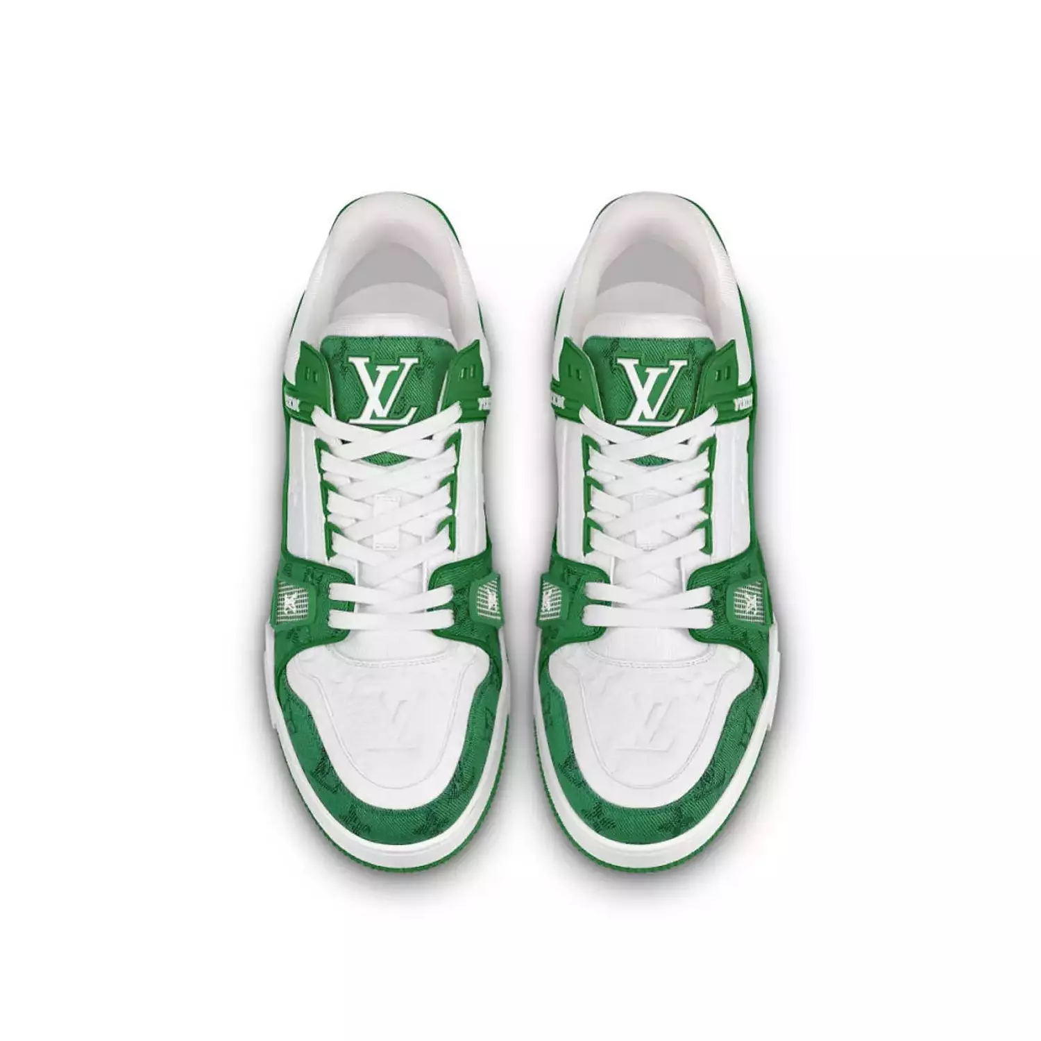 Louis Vuitton Trainer Green Monogram Denim White 2