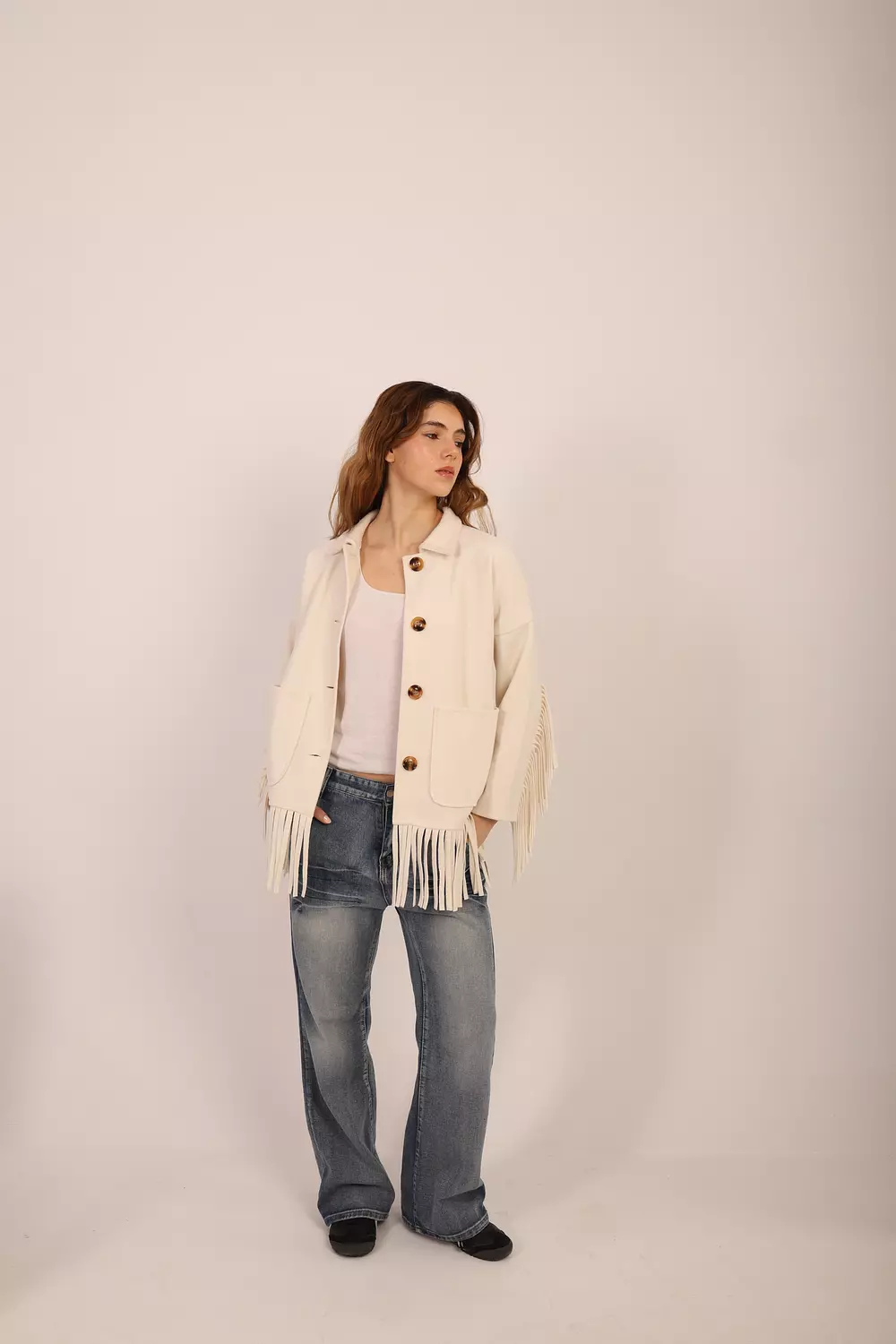 Ivory Fringe Jacket image