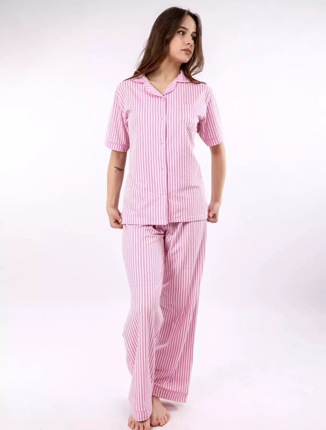 S408 Cotton Candy Buttoned pajama Set 1