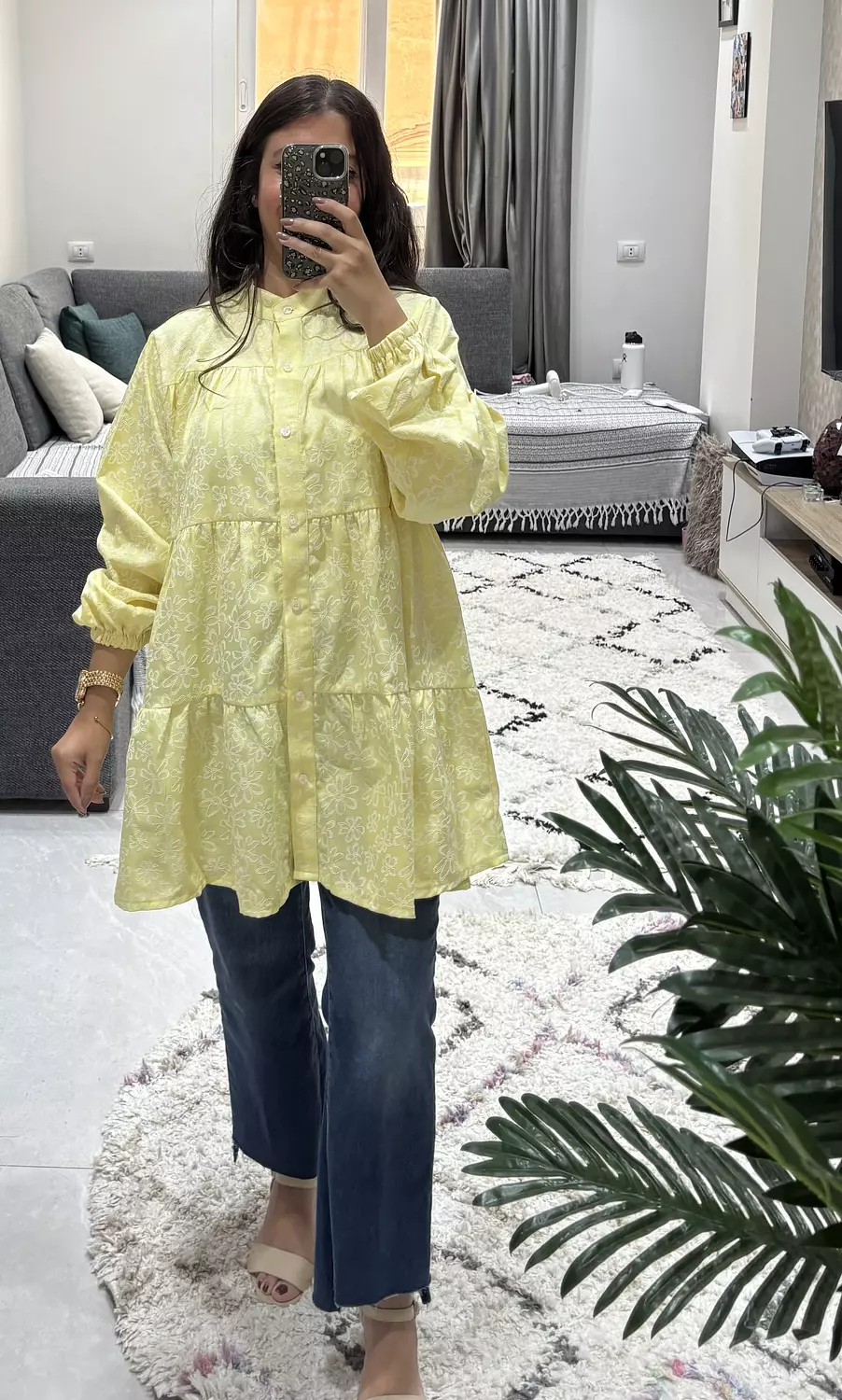 Ruffled Floral Blouse 💛 hover image
