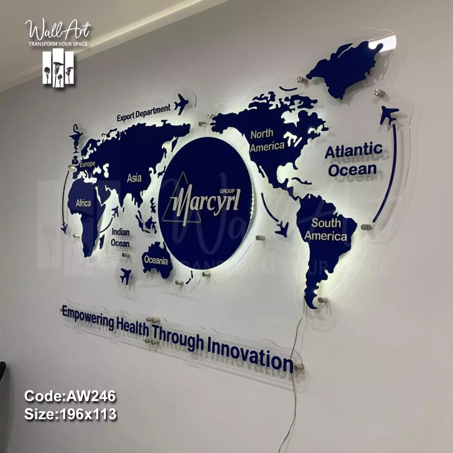 AW246-Lighted Acrylic World Map   6