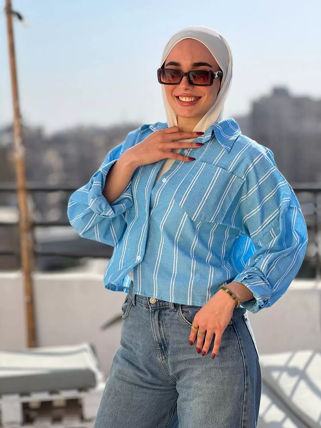 Cropped Striped Shirt  image