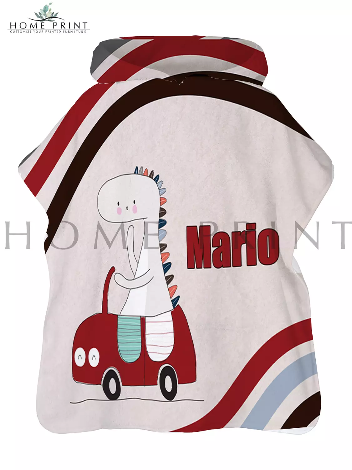 Microfiber Poncho - Dinosaur - Car- Multi Color Design  image