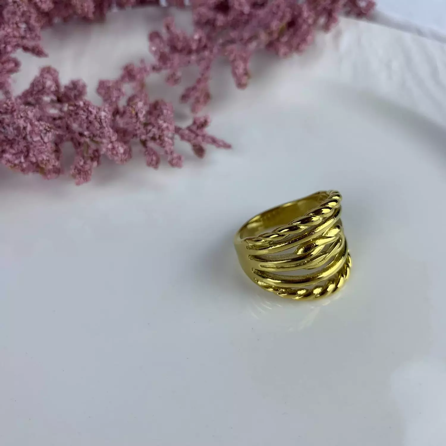 Stainless steel Ring with seashell image