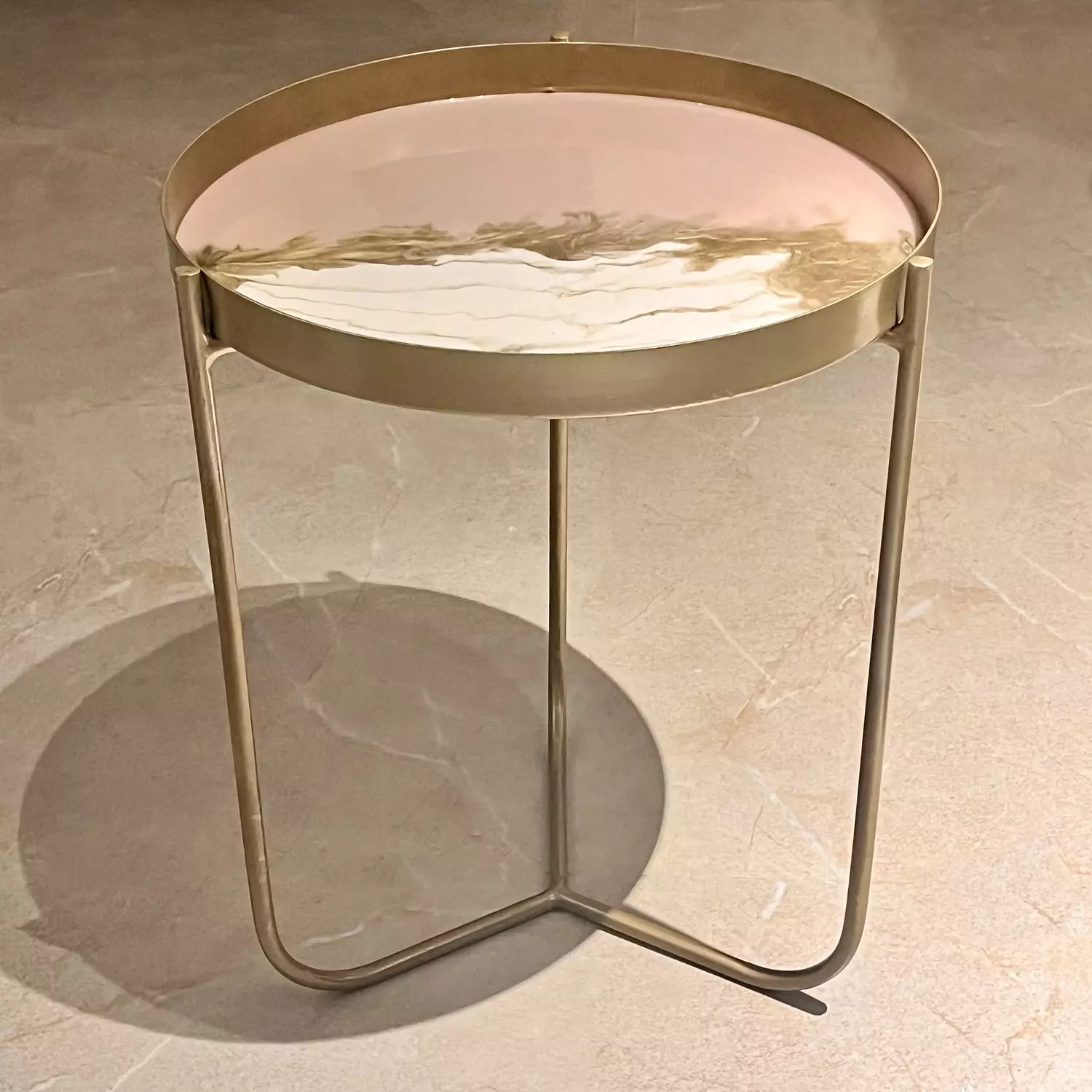 Rose-Pink / White Gold Steel Side-Table 4
