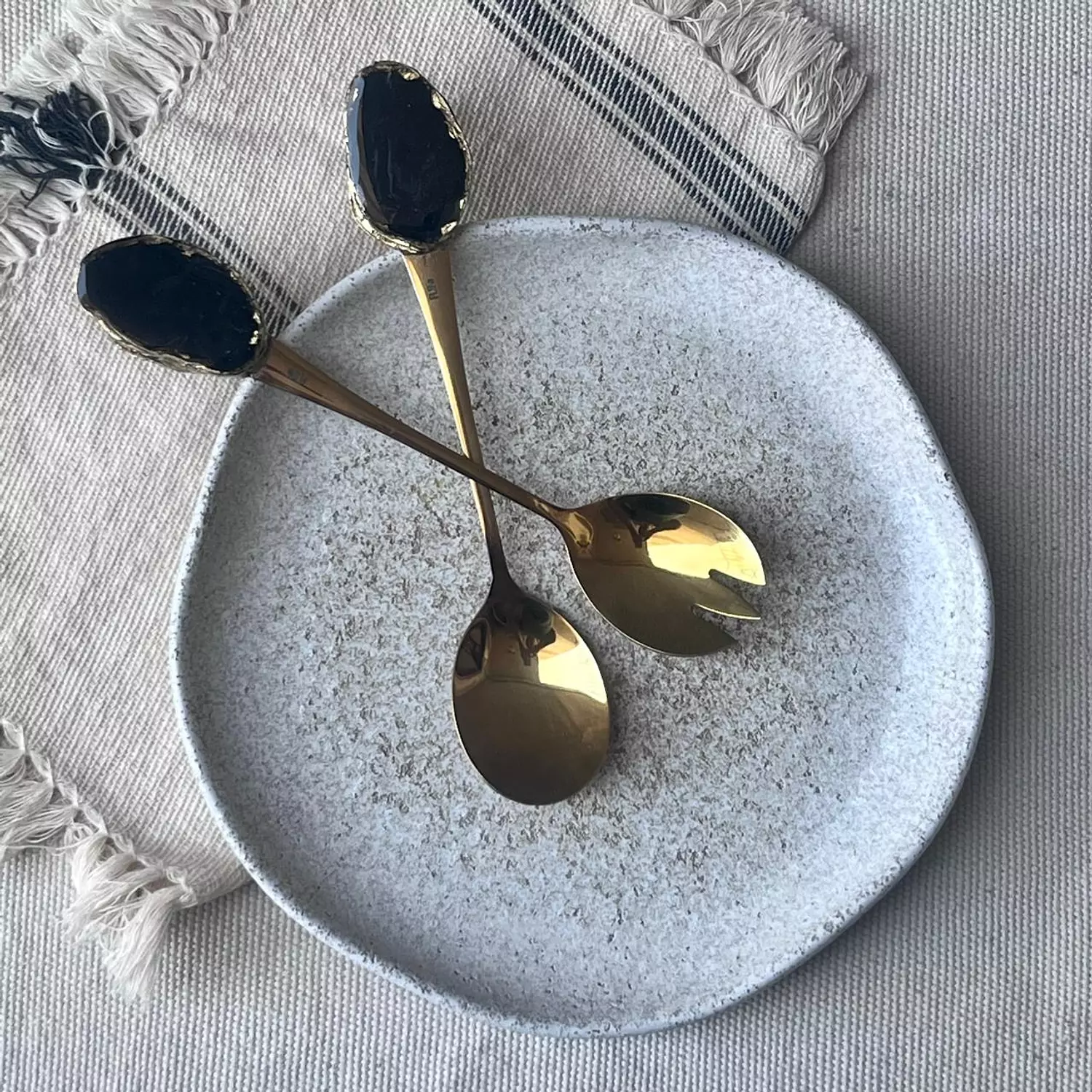 Gold Salad Serving set 6