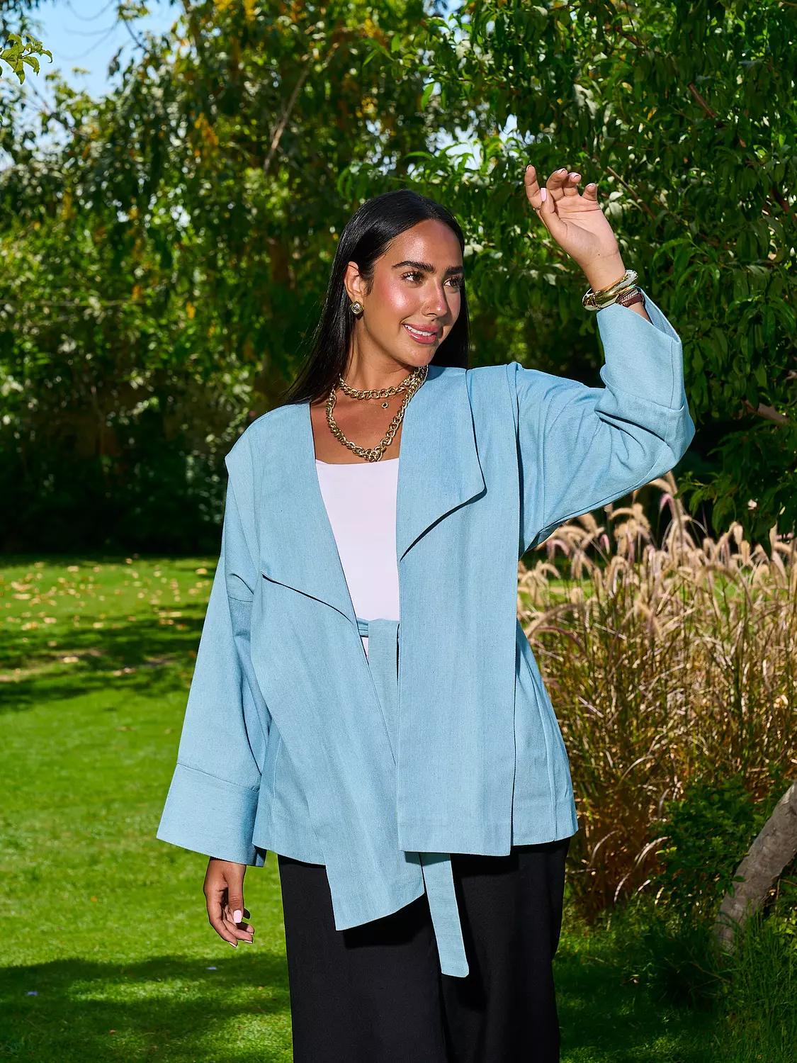 Worood Kimono Jacket _ Sky Blue 7