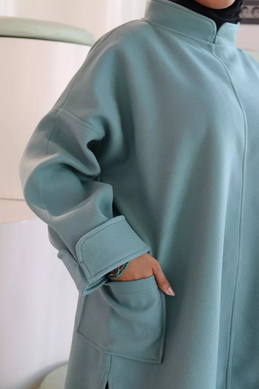 Aqua Long Wool Tunic 7