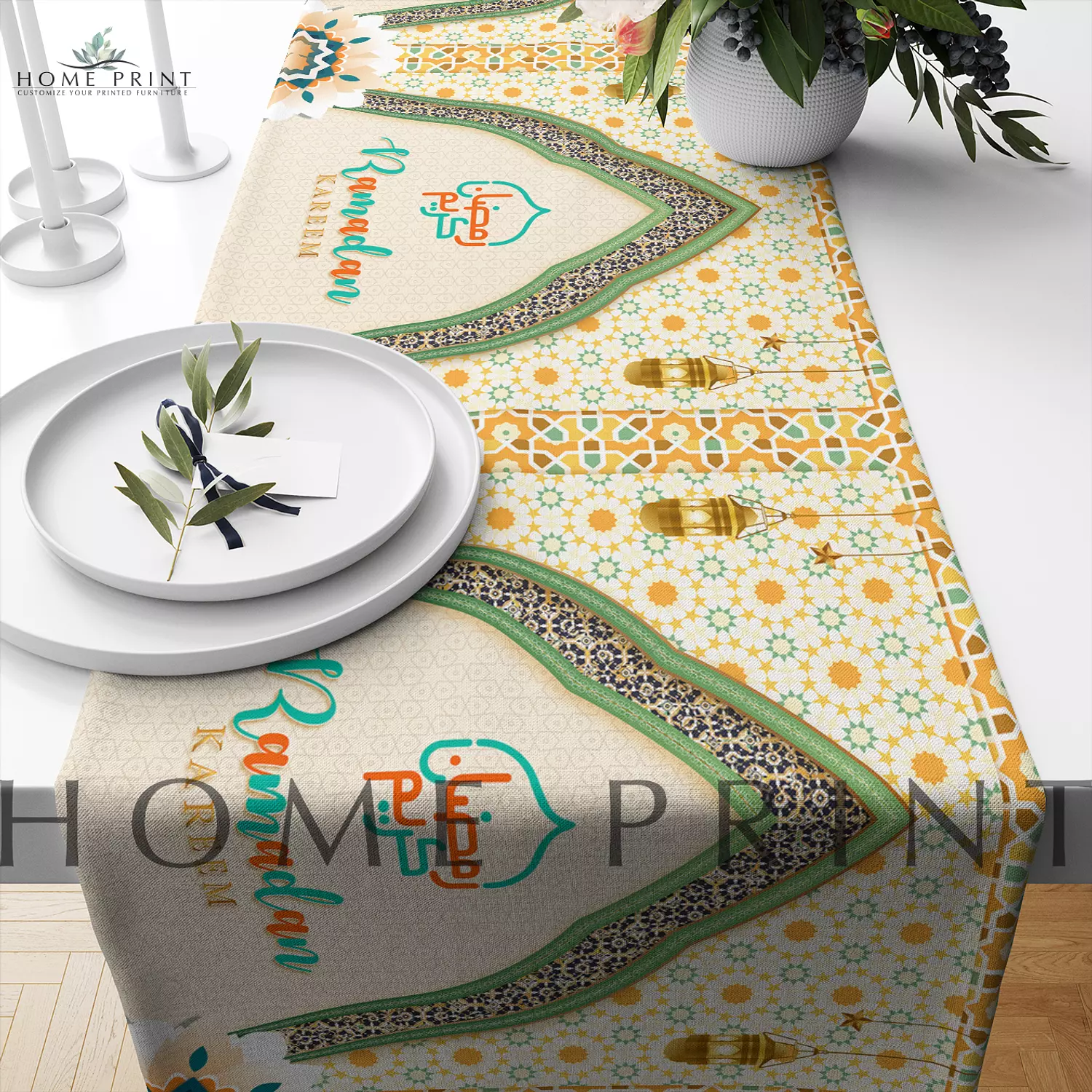 Ramadan Runner - Ramadan Vibes - lanterns and Stars - Multi Color image