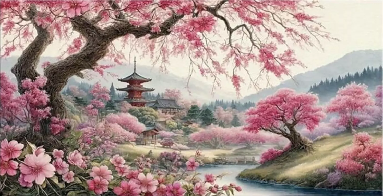 Diamond Painting- Cherry Blossom image