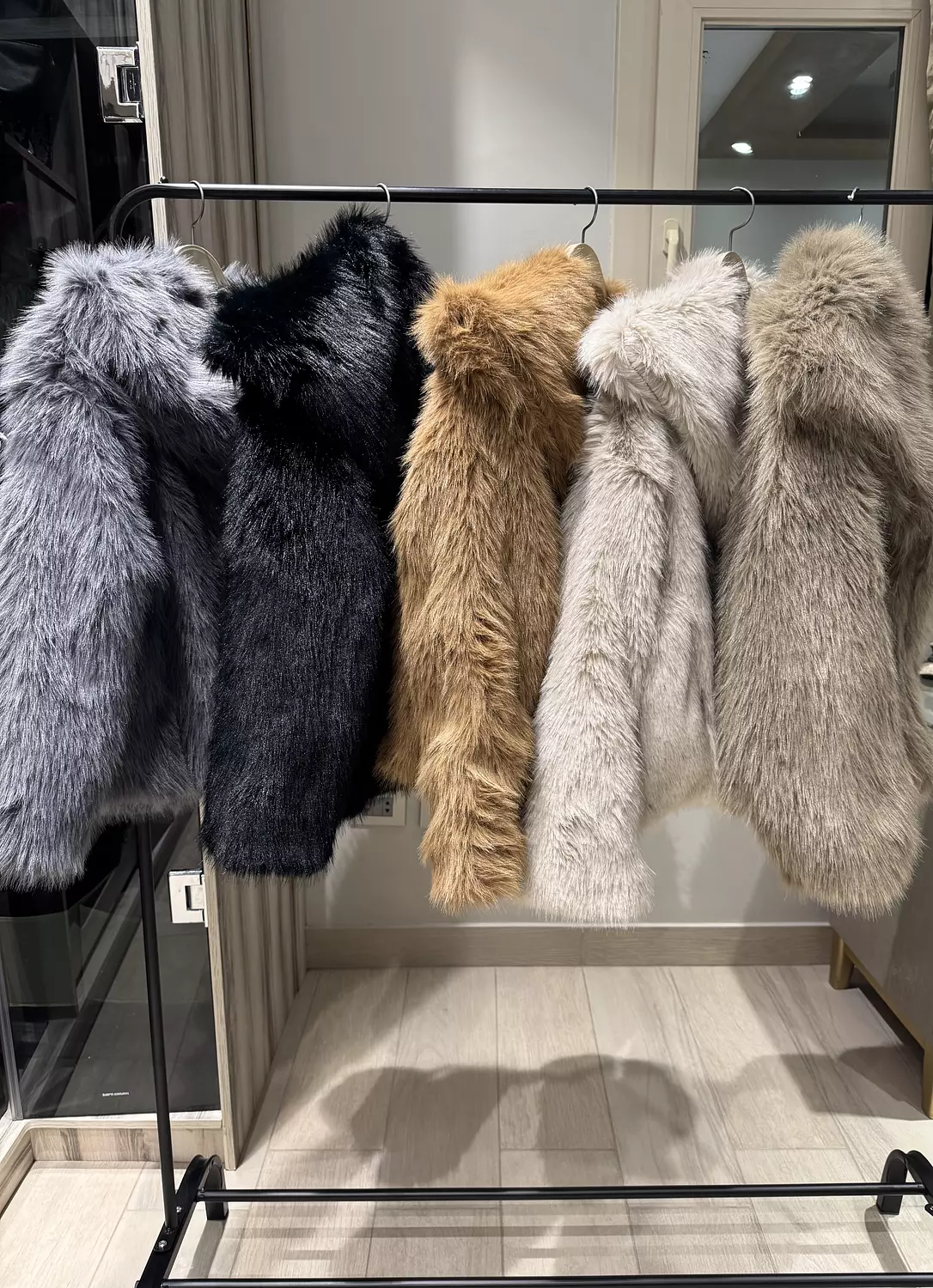 Double collar fur coat 9