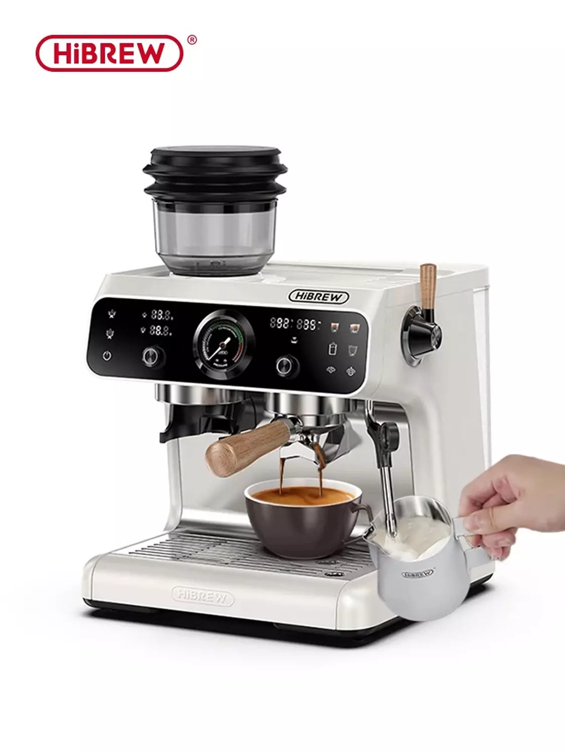 HiBREW H7B Espresso Machine with Grinder BEAN TO CUP hover image