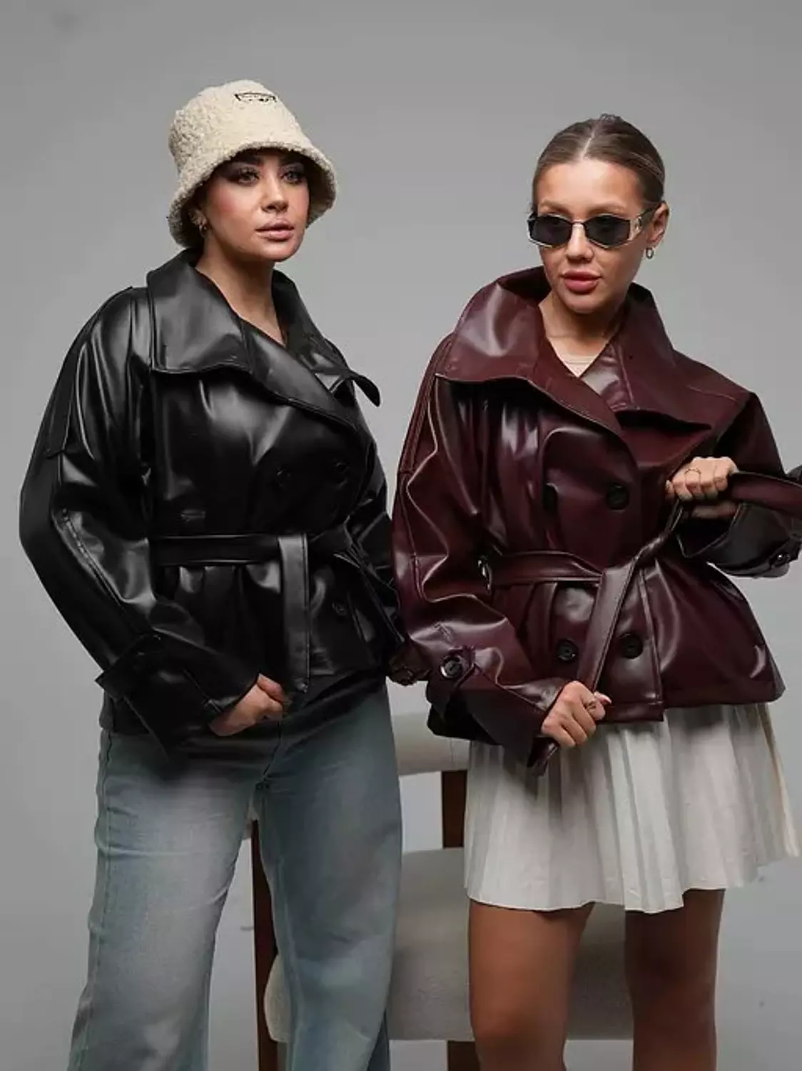 Belted Cropped Leather Jacket 9