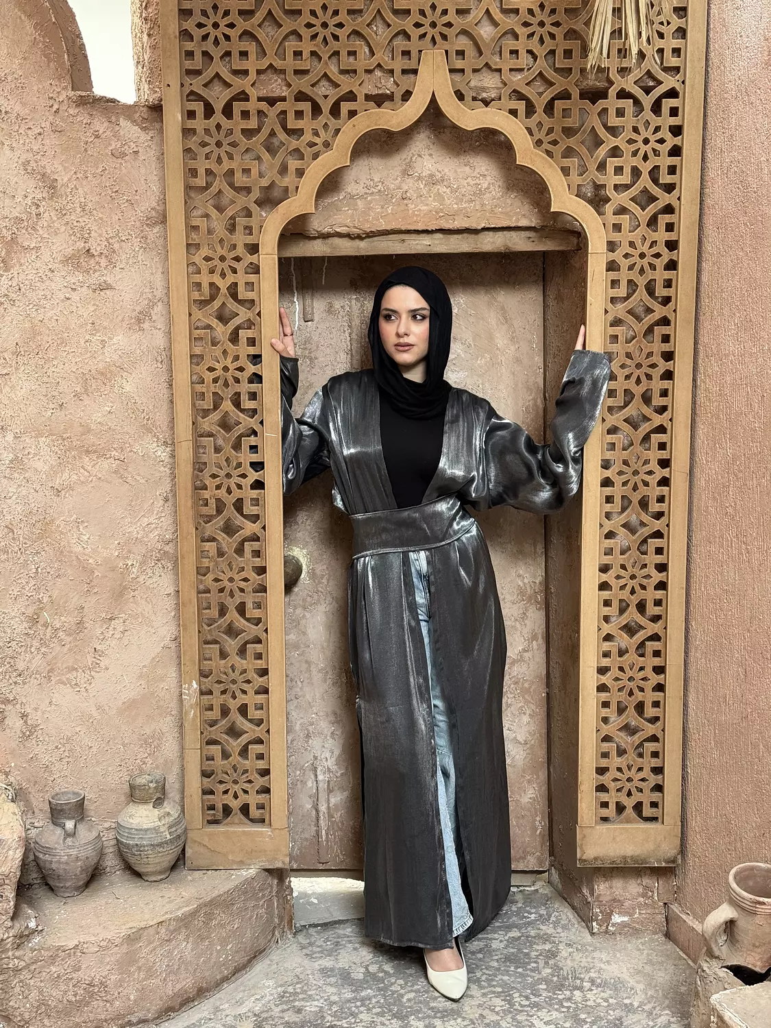 Shimmer Belted Kaftan 3