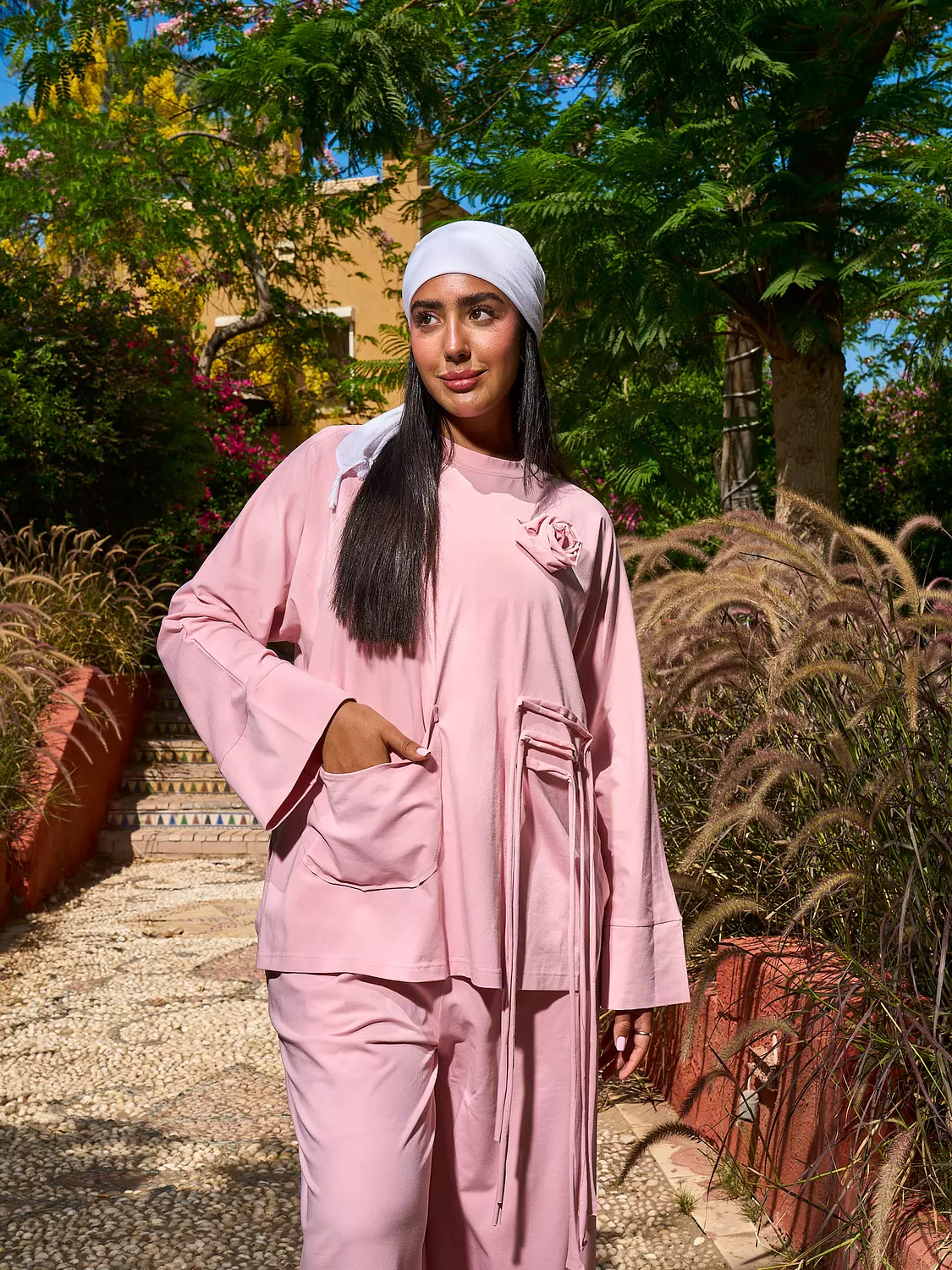 Worood Comfy Set with Pin - Powder Pink hover image