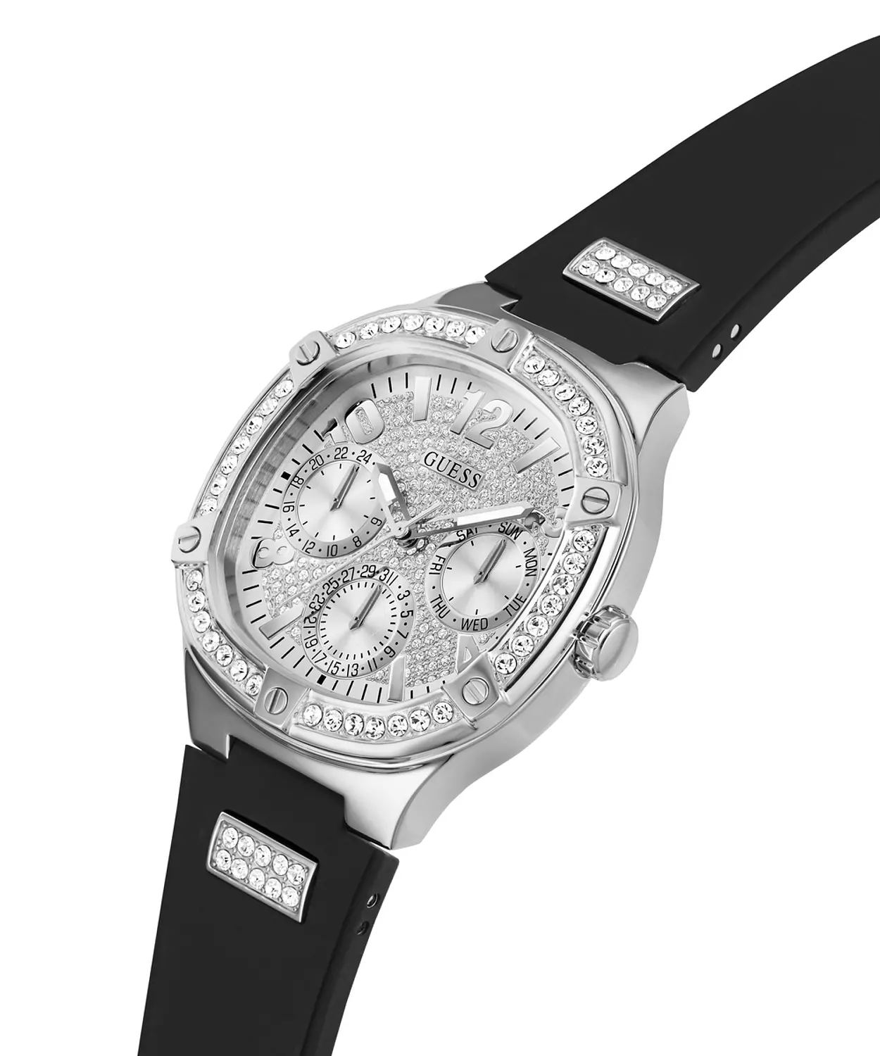 GUESS GW0619L1 ANALOG WATCH  For Women Black Silicone Smooth Strap  5