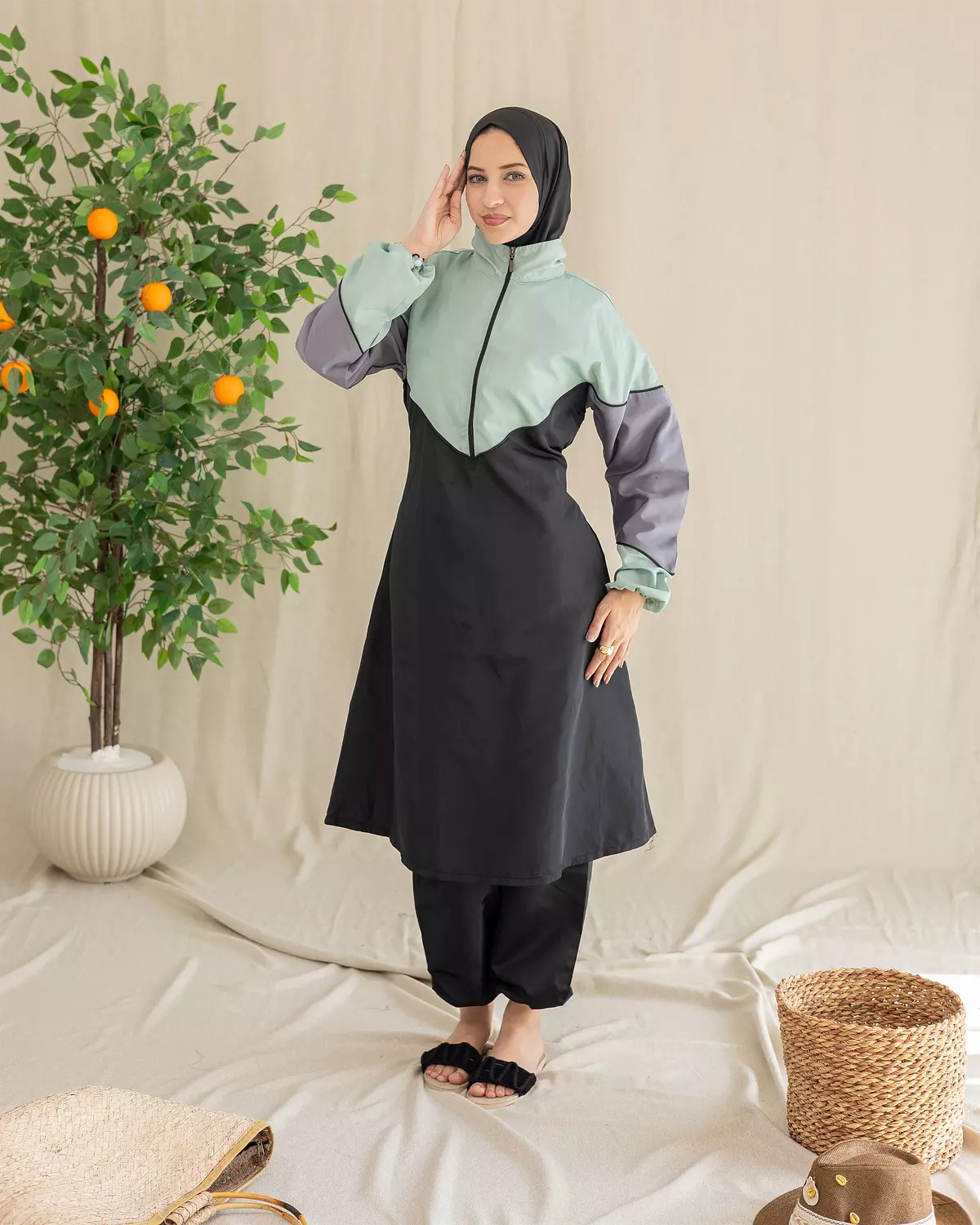 Burkini - Code 104 | Mint & Black 4