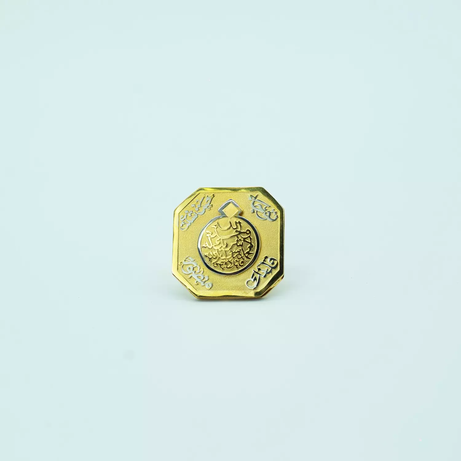 4-layer copper ring plated with matte and shiny gold and silver - free size - Islamic 3