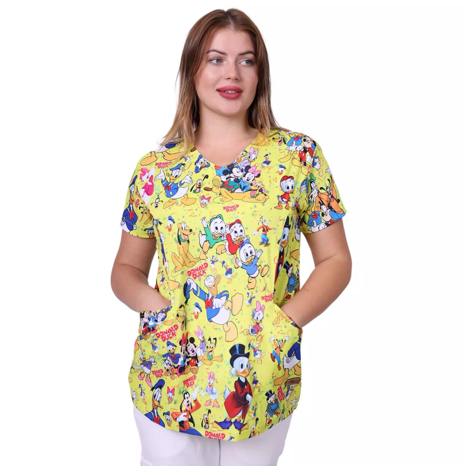 Female Donald Duck Printed Scrub image