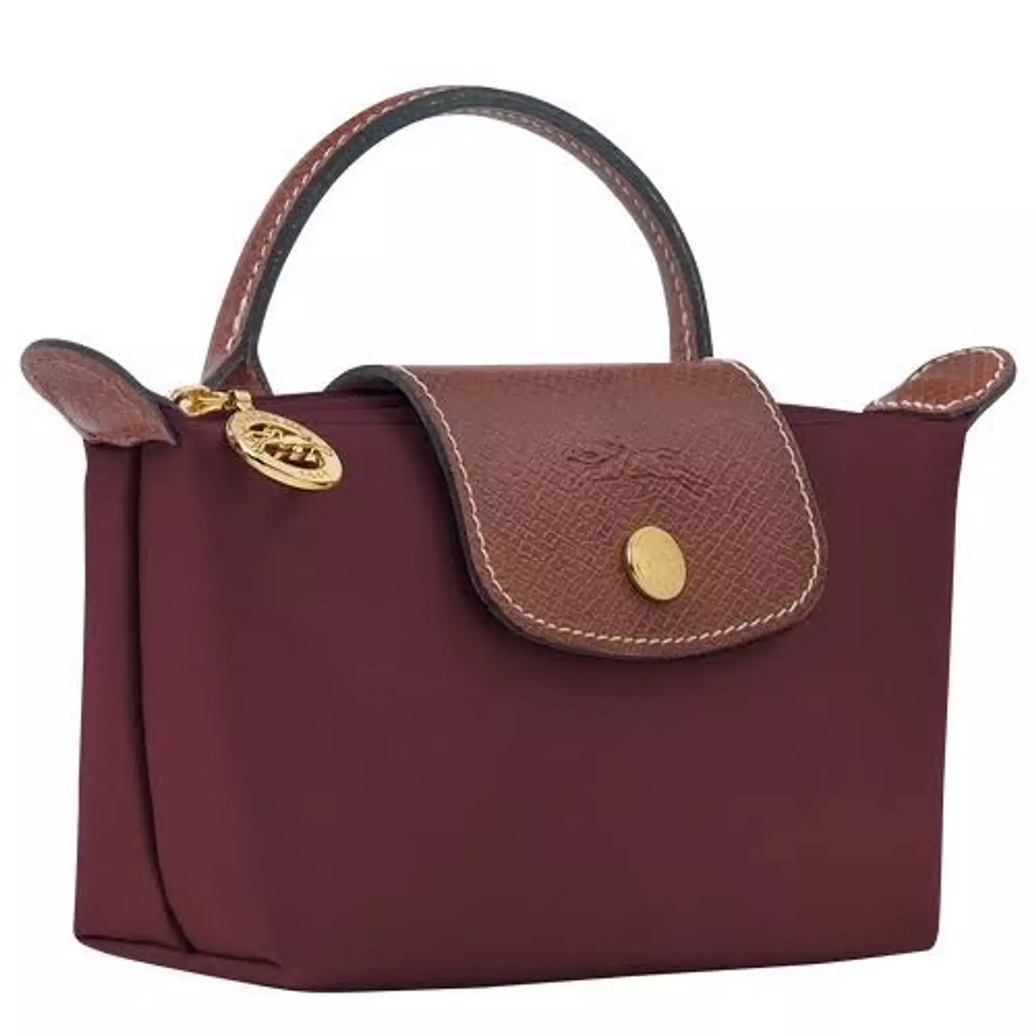 LE PLIAGE ORIGINAL POUCH WITH HANDLE Burgundy - Recycled Canvas image