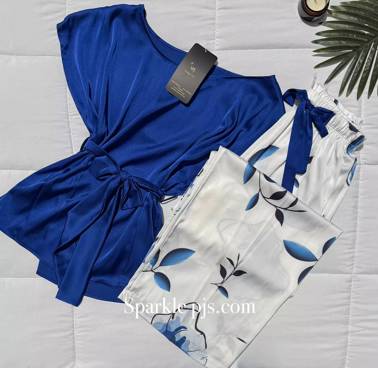 Floral satin lounge set 
