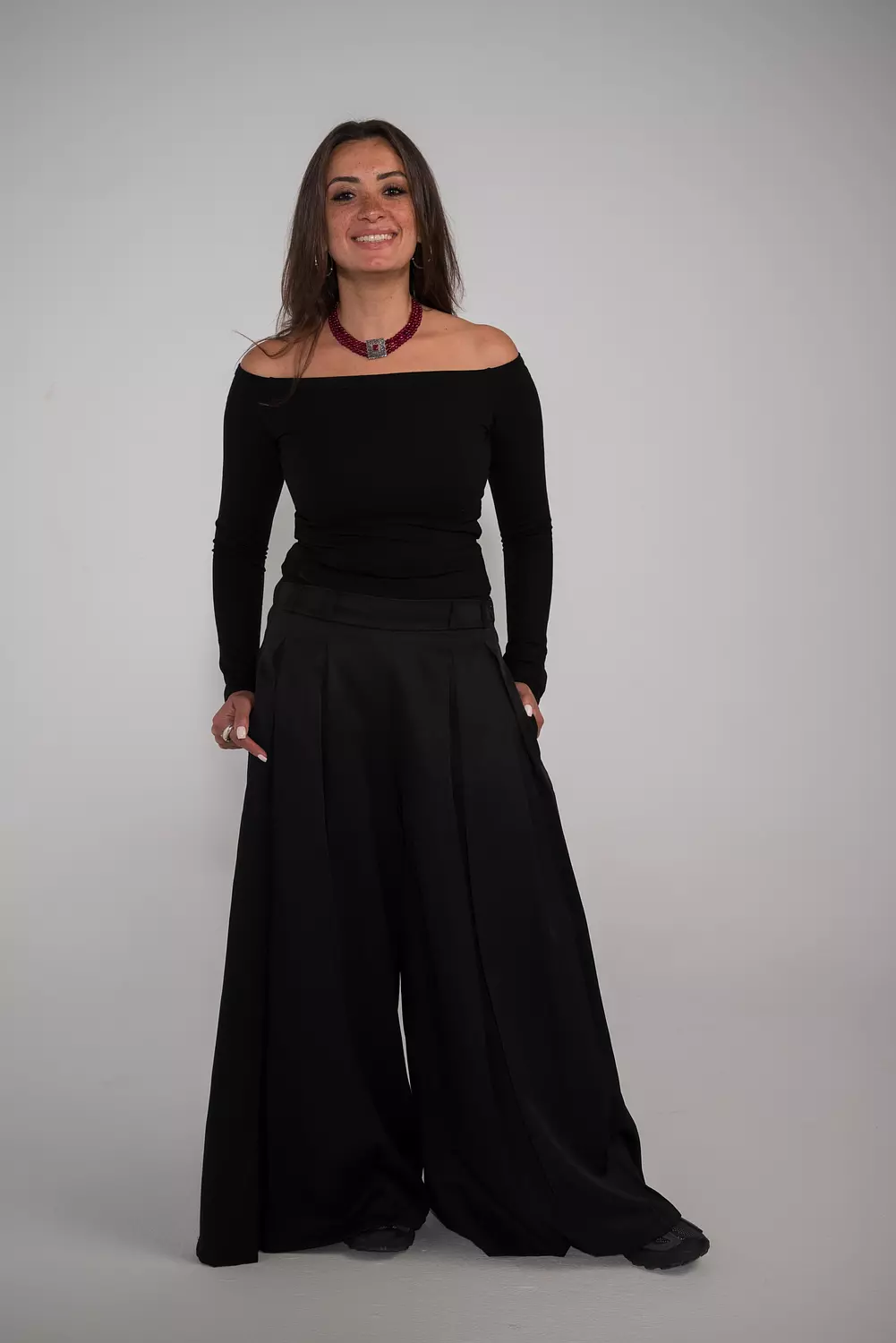 Fluid Palazzo Pants Black image