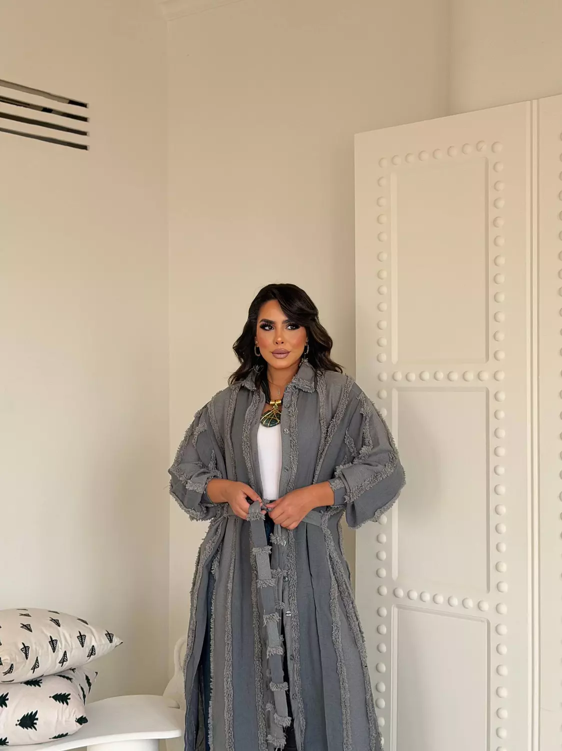 Zyra Kimono In Grey 3