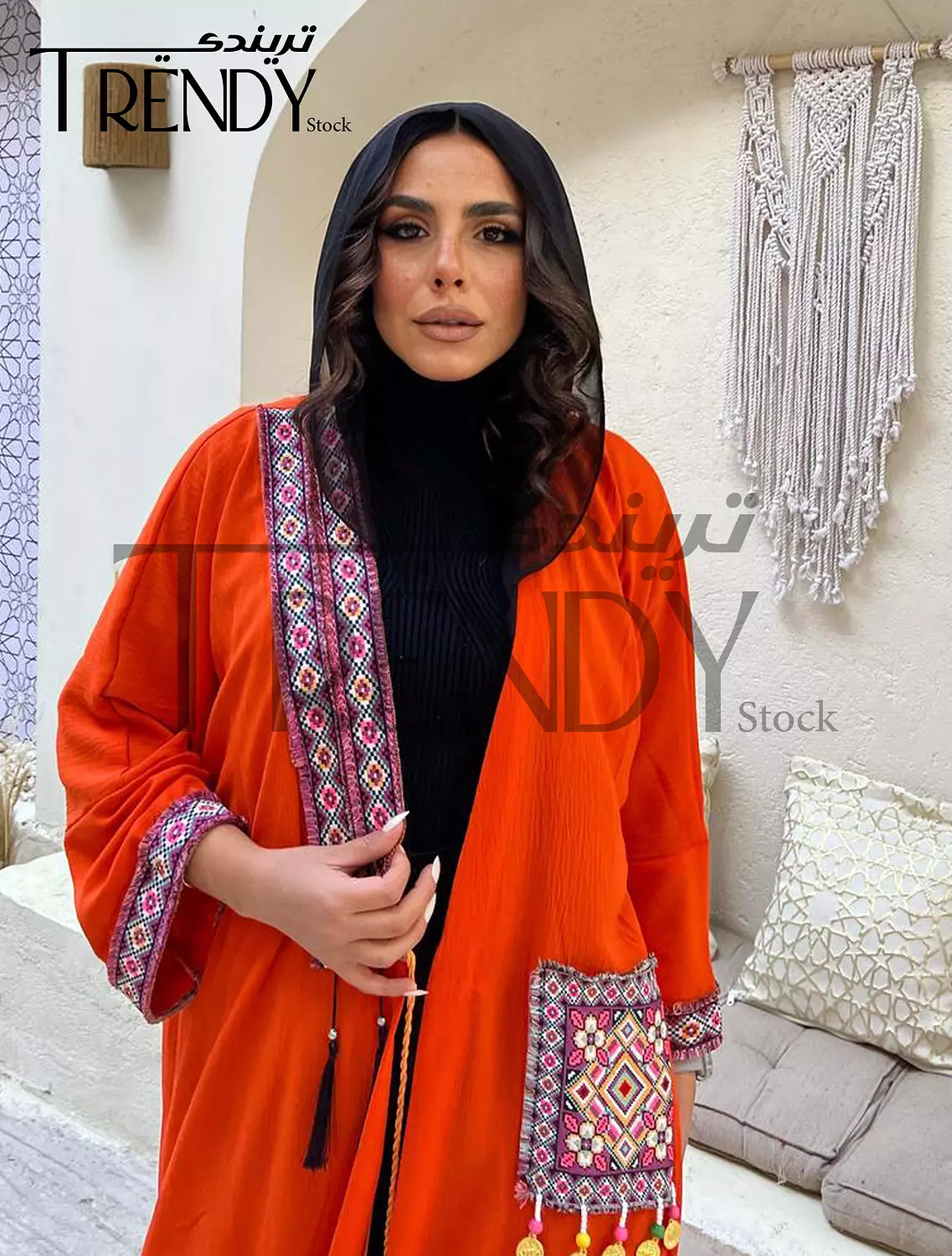 Ramadan kaftan with Indian jacquard 4