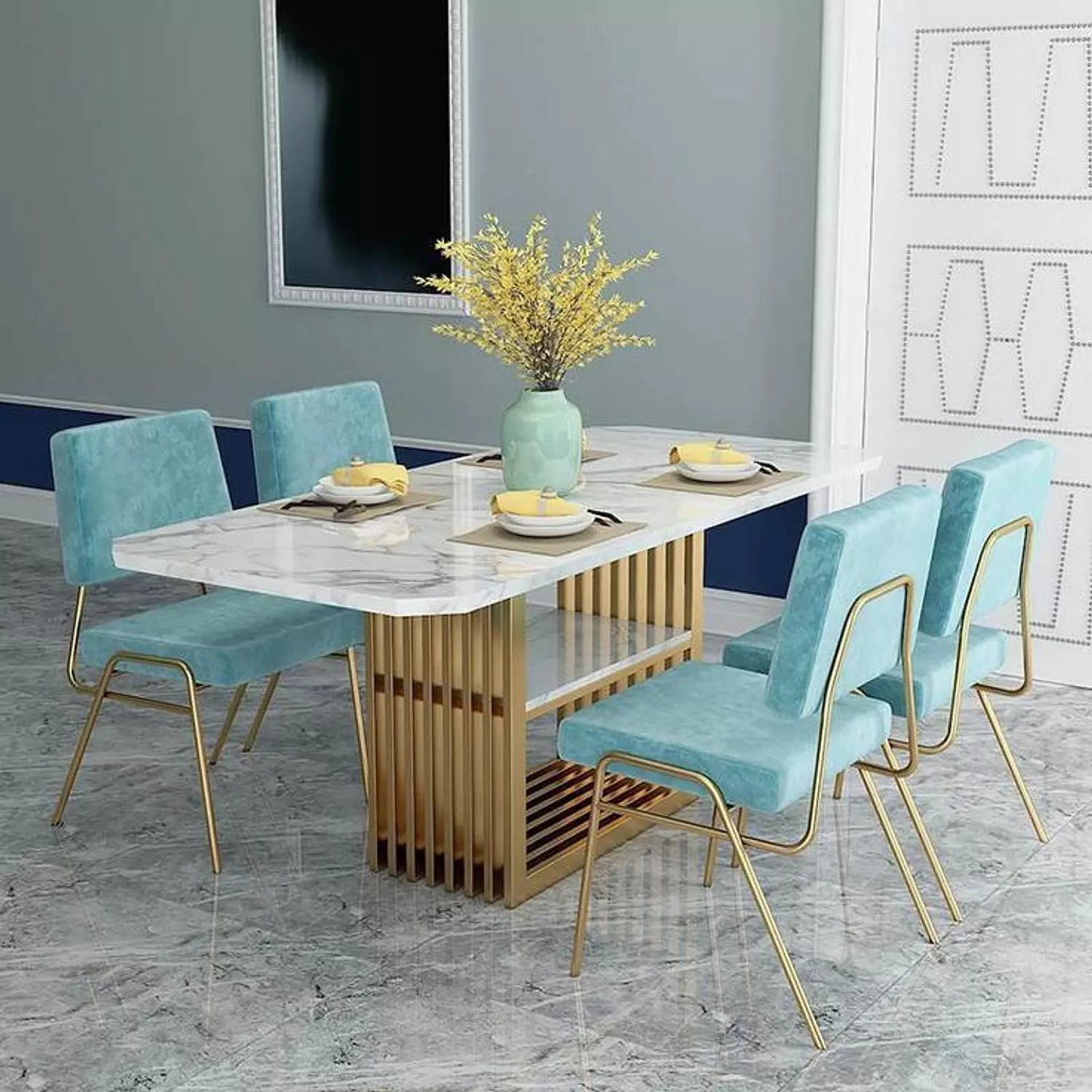 "Steel Dining Table - 70*140*75 cm" image