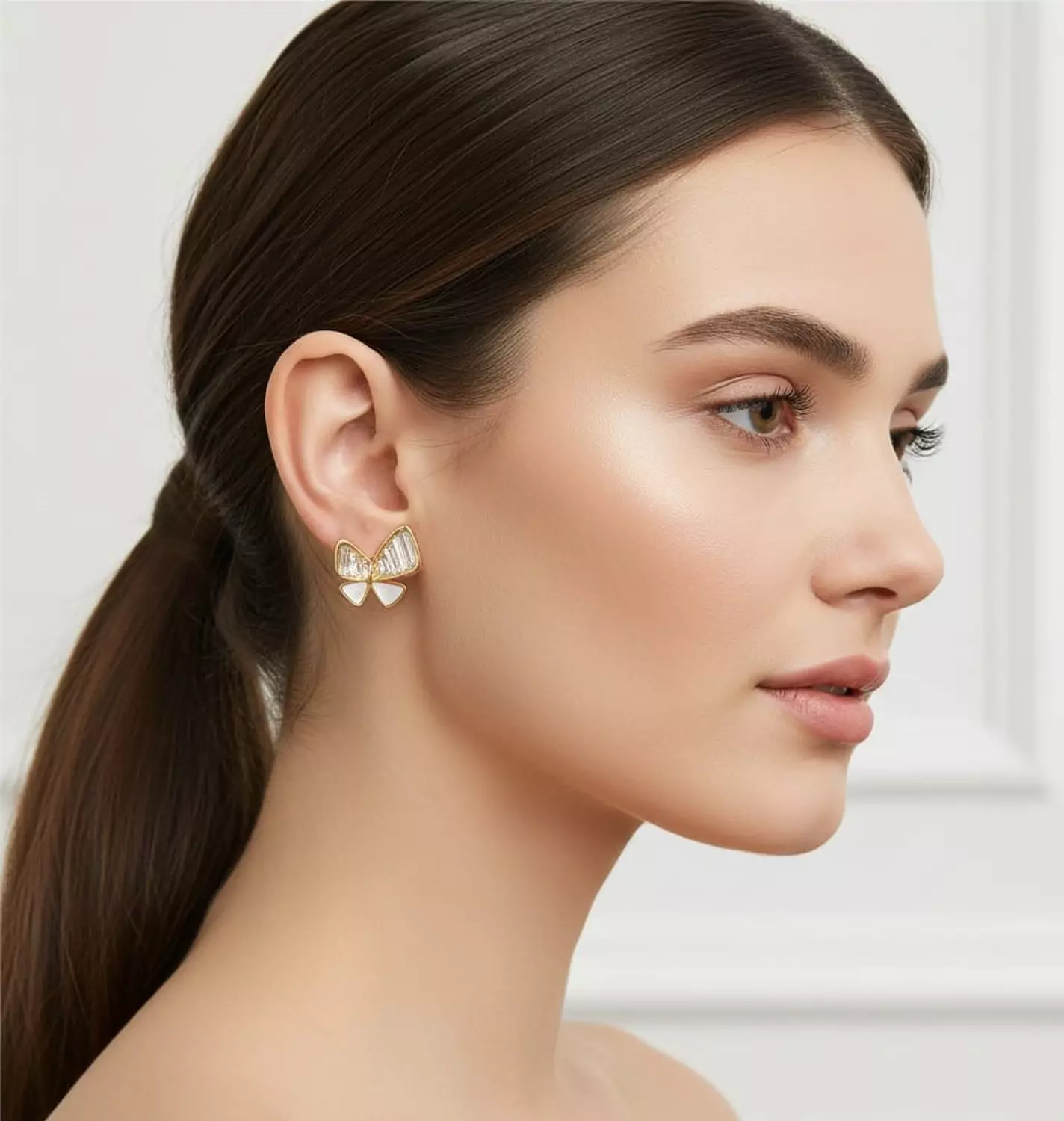 Silver Earrings Butterfly image