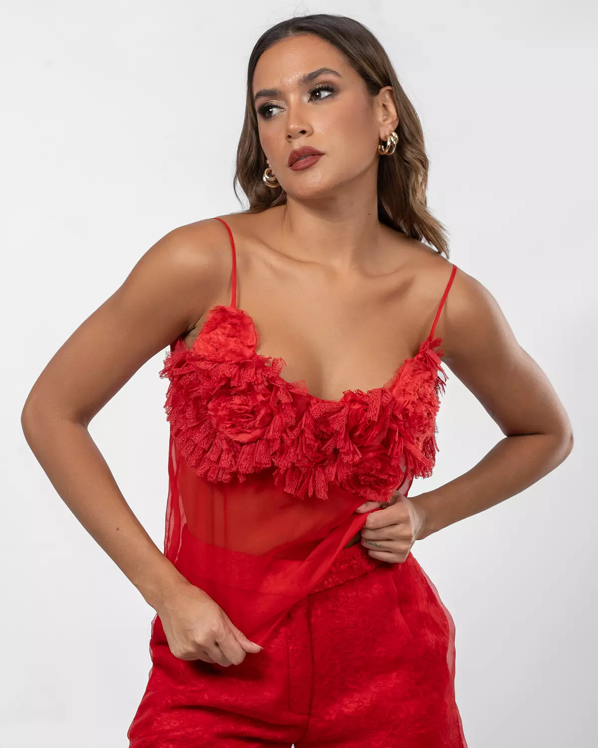 Ruffled Red Top image