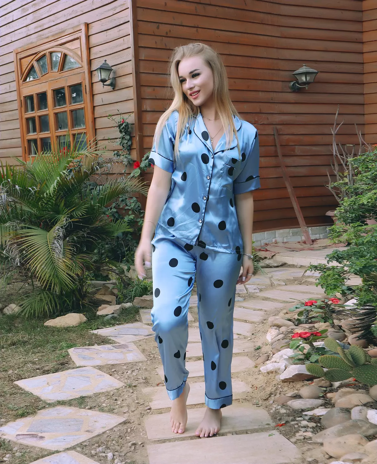 Polka Dot Satin Pajama 6