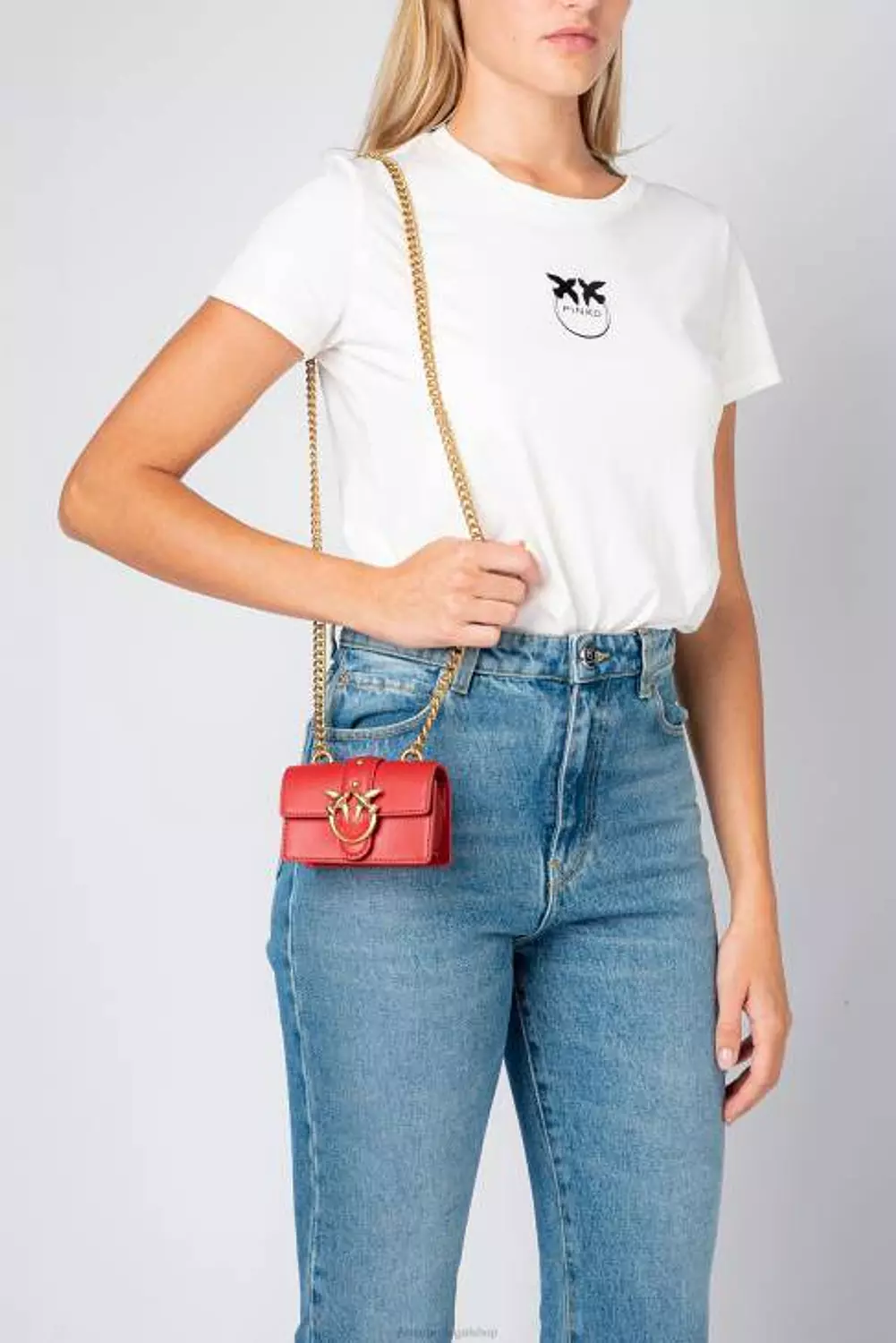 Micro Love Bag One Simply RUBI RED-ANTIQUE GOLD 2