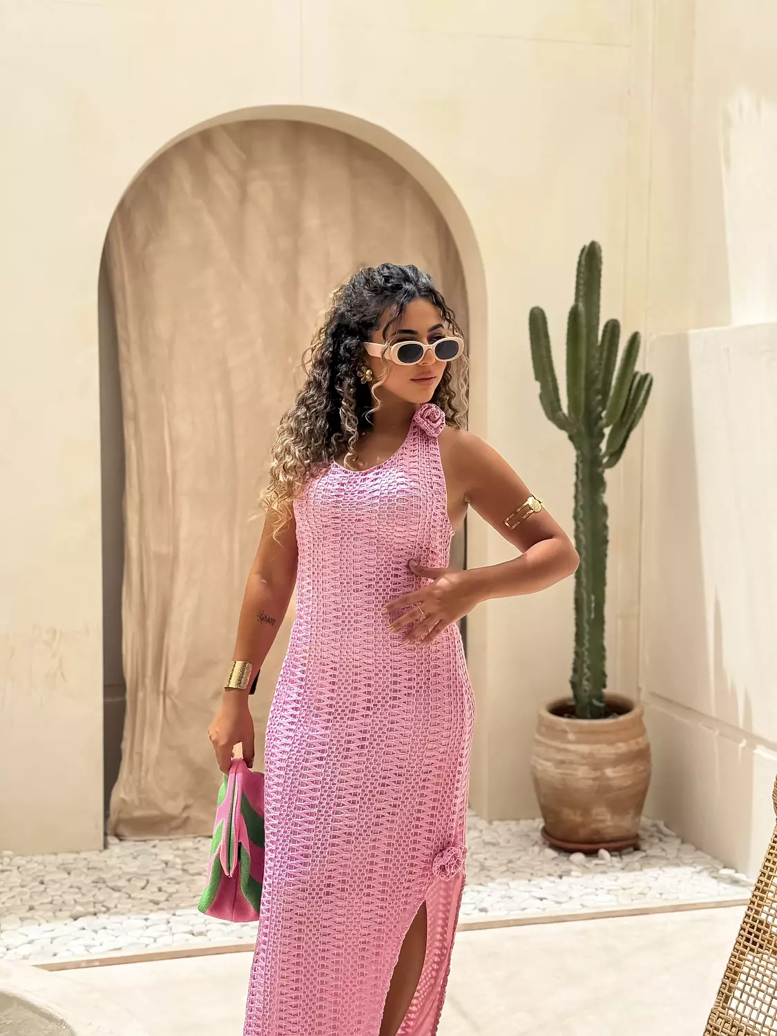 Rosy knit dress hover image