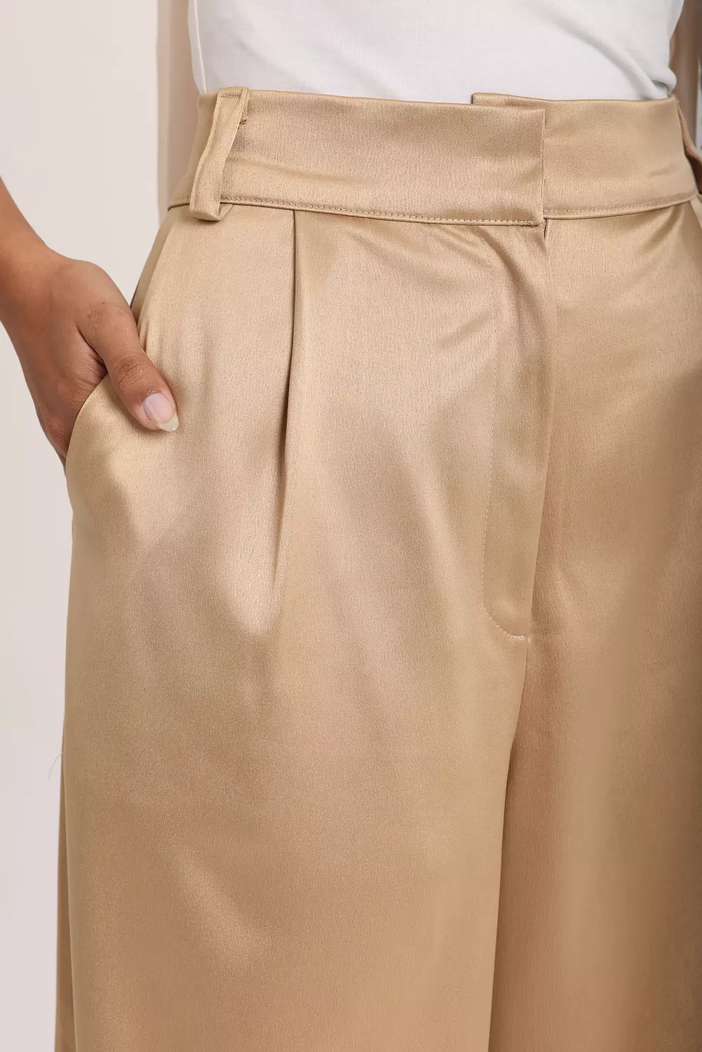 Aura Satin Pants " Beige" image