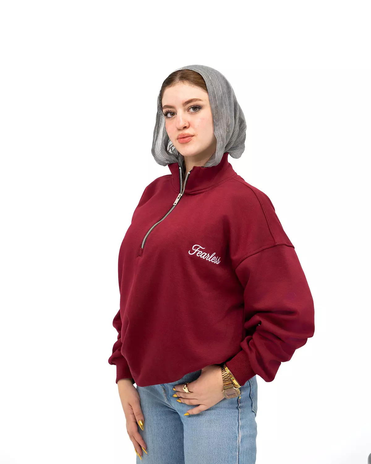 <p style="text-align: center"><br><strong>Burgundy Quarter Zipper</strong></p>