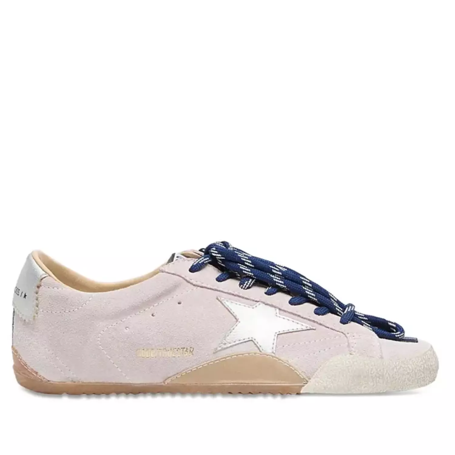 Golden Goose True-Star in pastel pink suede with silver star and heel tab image
