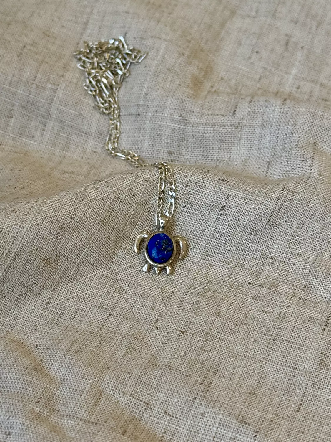 Lapis Lazuli mini Turtle Necklace image