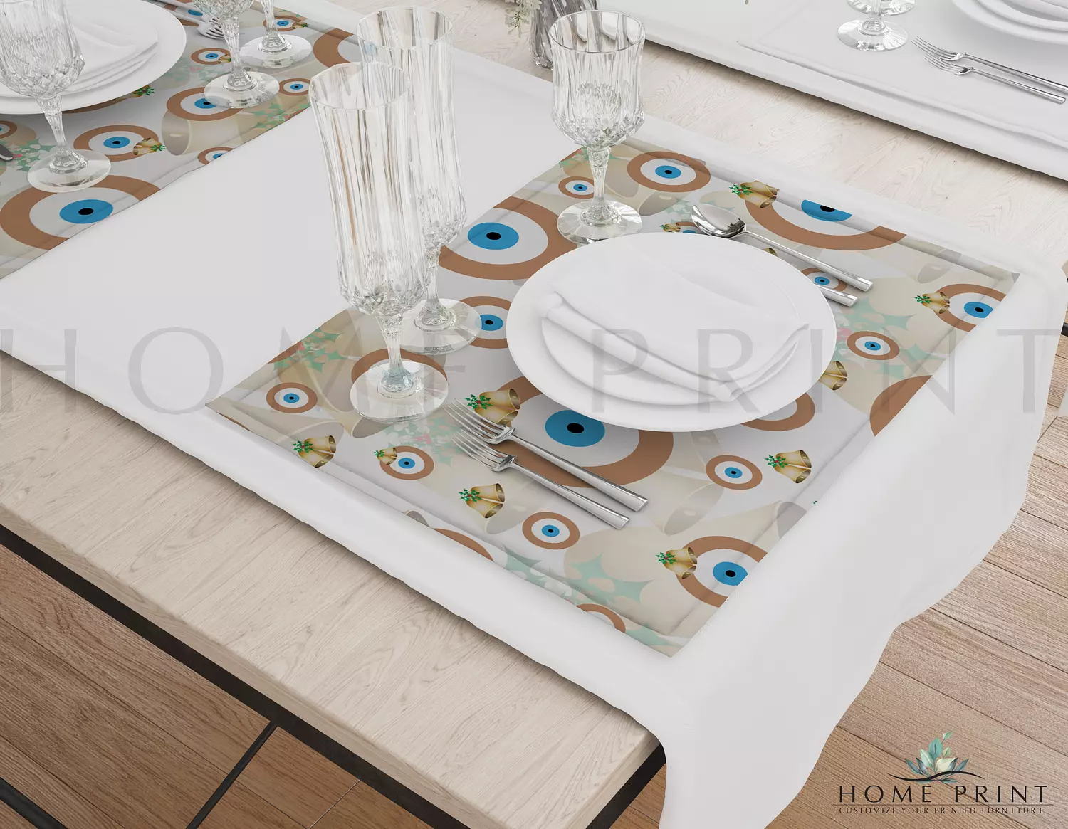  Modern Place-mat - Evil Eye - Multi Color Design  image