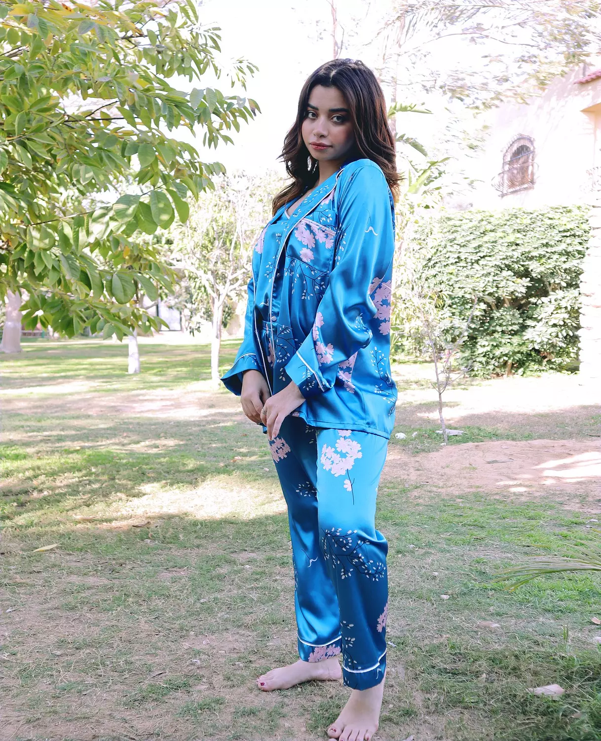 3-Piece Satin Robe & Pajama hover image