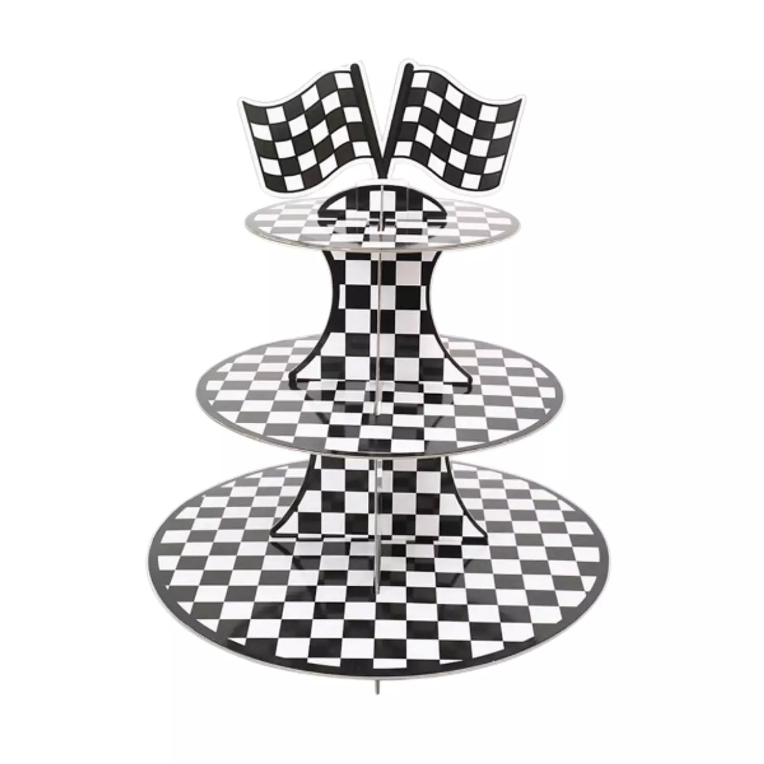 Race Black and White Cupcake Stand image