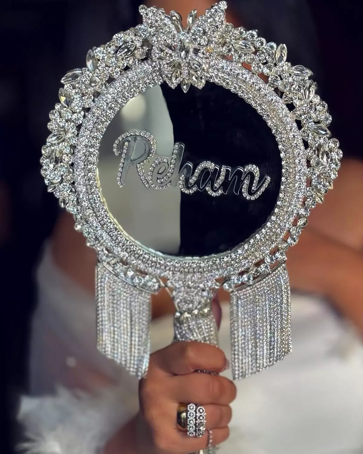 Luxury Crystal Hand Mirror 6 1