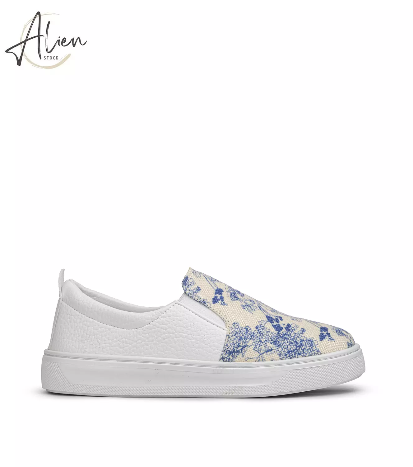 Glitter slip-on Blue-beige-white women image