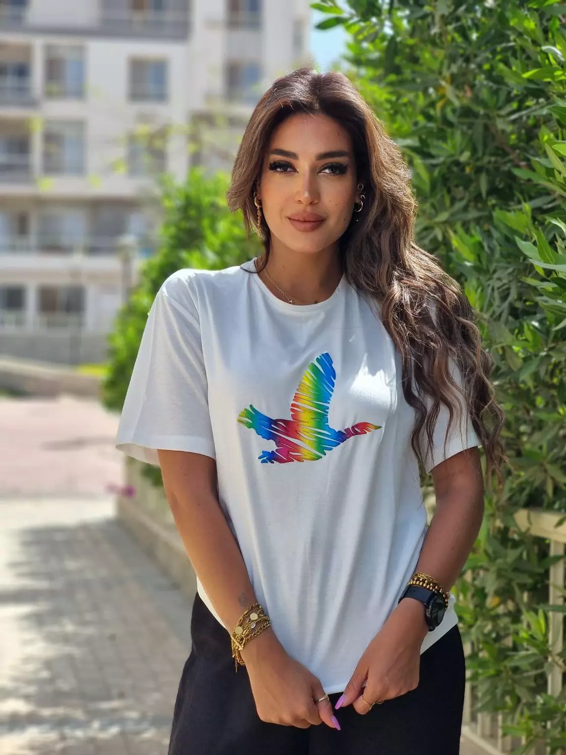Multicolour Bird Tshirt  image